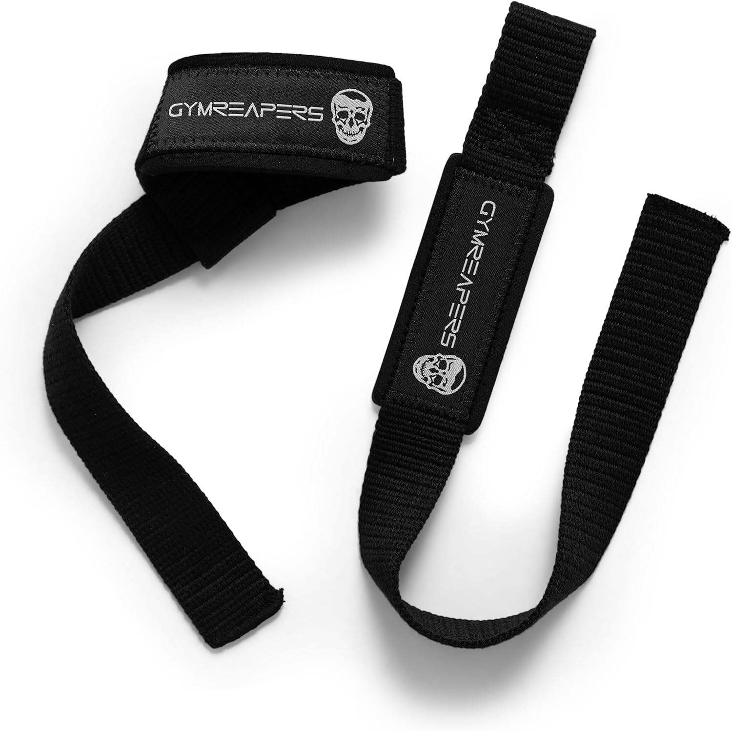 Lifting Wrist Straps for Weightlifting, Bodybuilding, Padded Neoprene with 18 inch Cotton, Black