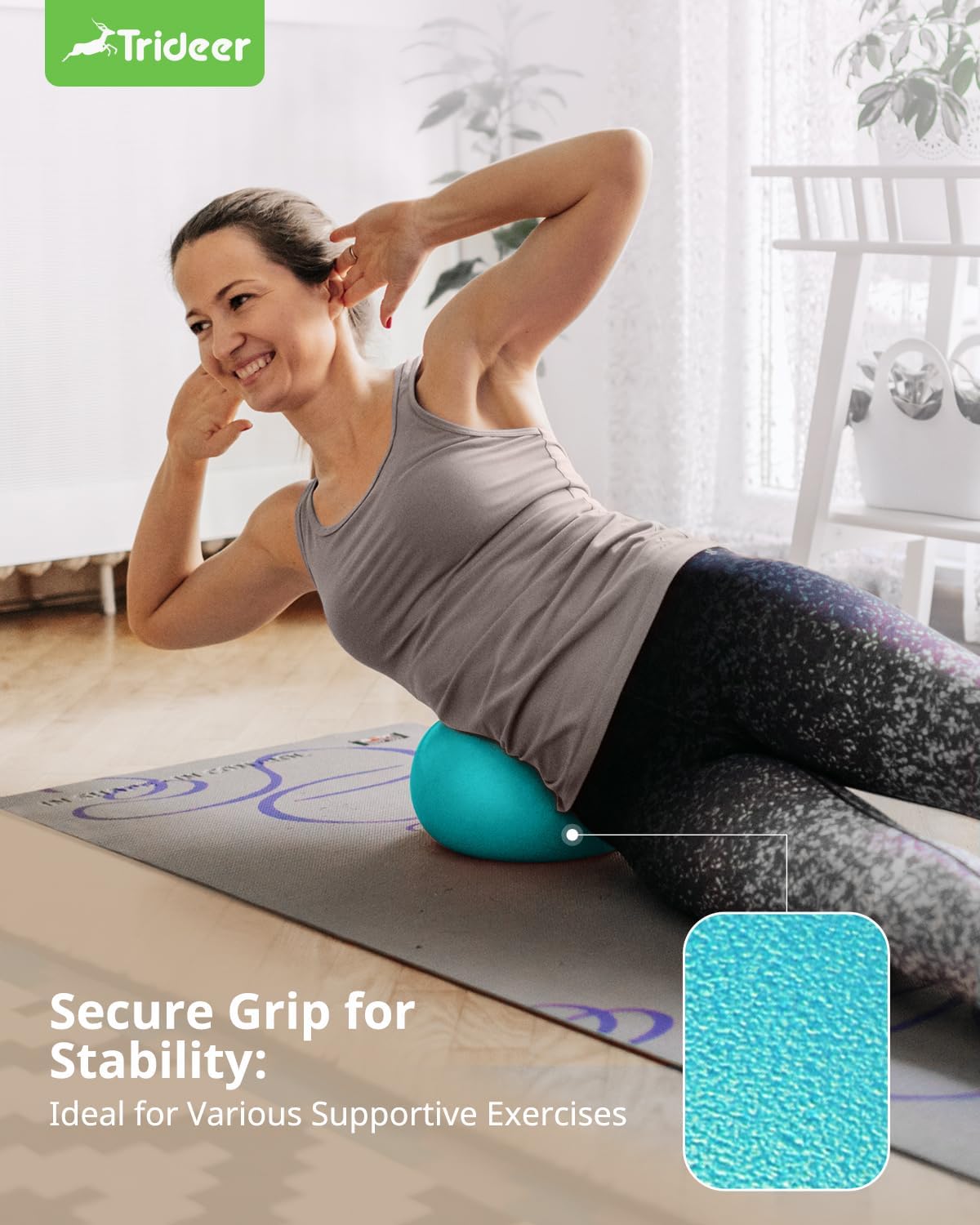 Pilates Ball 9 Inch Core Ball, Small Exercise Ball with Exercise Guide, Turkis