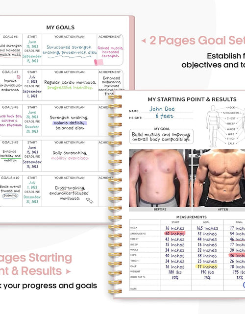 Load image into Gallery viewer, Fitness Workout Journal for Women &amp; Men, A5(5.5&quot; x 8.2&quot;), Pink
