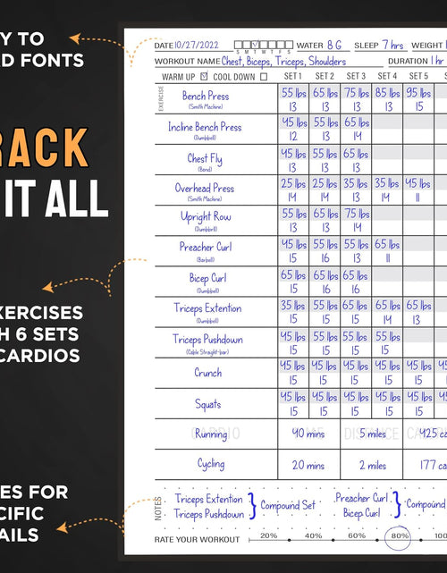 Load image into Gallery viewer, Hardcover Fitness Journal Workout Planner for Men &amp; Women - A5 Sturdy Workout Log Book, Black
