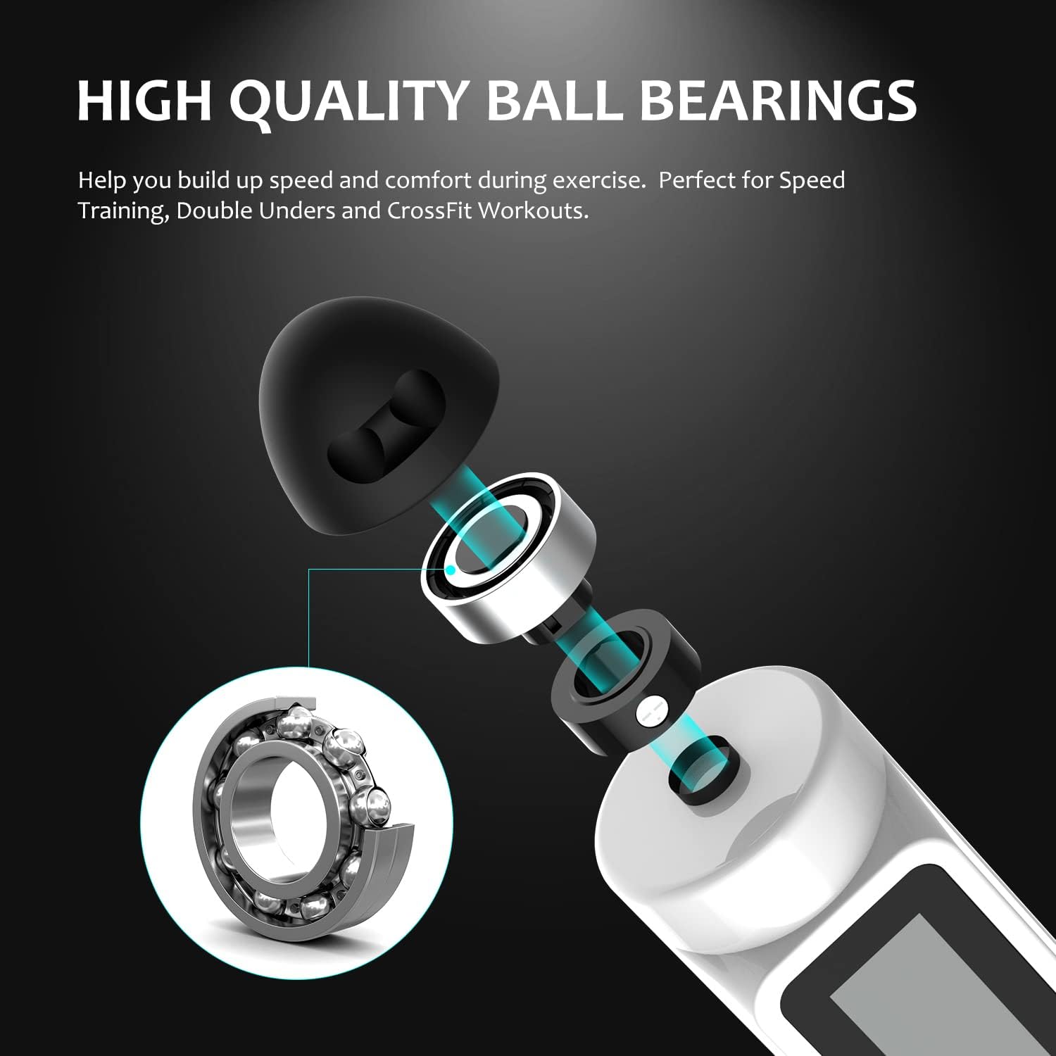 Jump Rope with Counter, Workout Jumping Rope with Steel Ball Bearings, White