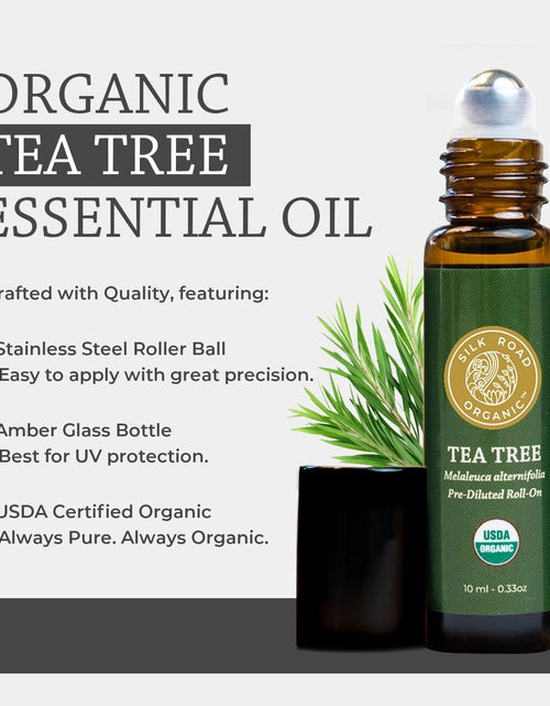 Load image into Gallery viewer, Organic Tea Tree Essential Oil Roll On - 50/50, Pure USDA Certified – Healthy Skin, Hair, Toenails, Feet - 10 ml Roller
