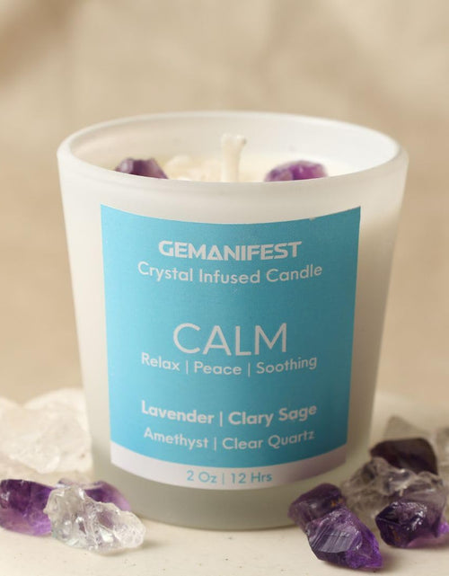Load image into Gallery viewer, Calm Crystal Candle for Manifestation, Aromatherapy and Relaxation I Non Toxic, Vegan, Lead Free | Calm Candles for Women
