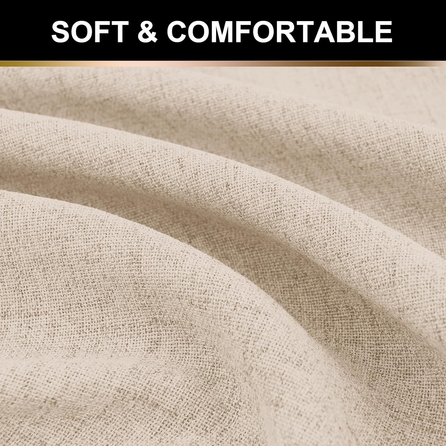 Blackout Curtains 84 Inches Long 2 Panels Set, Thermal Insulated Rod Pocket Window Curtains & Drapes, 50W X 84L, Oatmeal