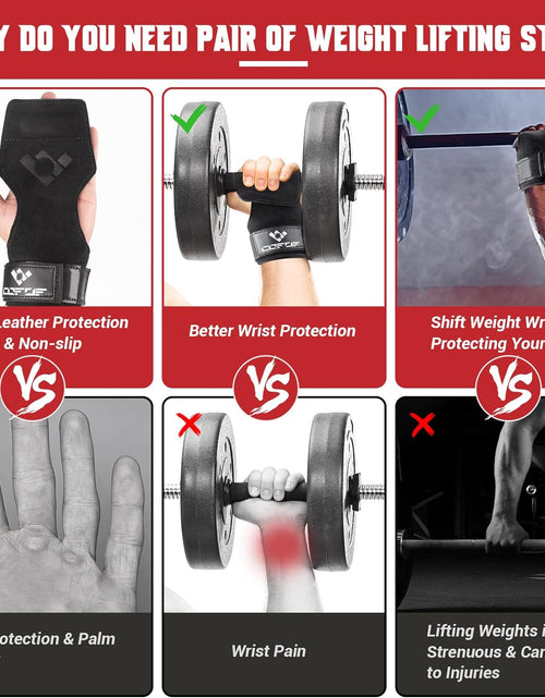 Load image into Gallery viewer, Double Layer Leather Weightlifting Wrist Strap for Deadlift and Powerlifting, Midnight Black, Pair
