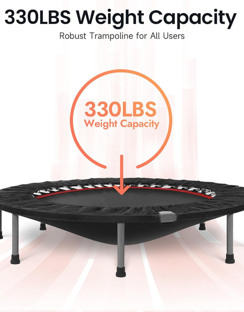 Load image into Gallery viewer, Foldable Mini Trampoline Max Load 330lbs/440lbs, Fitness Rebounder with Adjustable Foam Handle, 40-Inch
