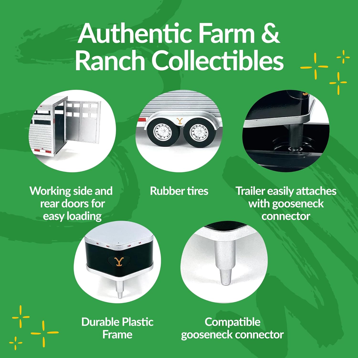 Adult Collectibles - Yellowstone Dutton Ranch Trailer with Gooseneck Trailer Hitch for Farm Toys