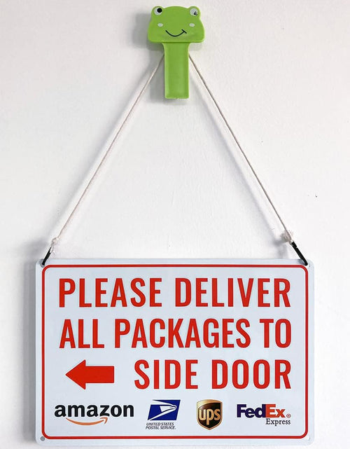 Load image into Gallery viewer, Please Deliver All Packages to Side Door Left Arrow - Bestylez Delivery Sign
