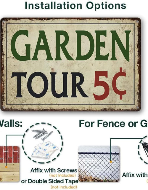 Load image into Gallery viewer, Garden Tours 5 Cents Tin Sign Home Decor
