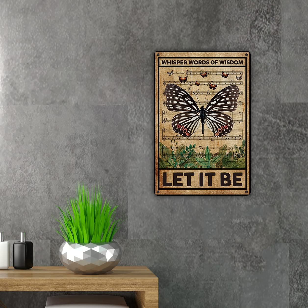 Let It Be The Beatles Metal Tin Sign Wall Decor Retro Whisper Words of Wisdom
