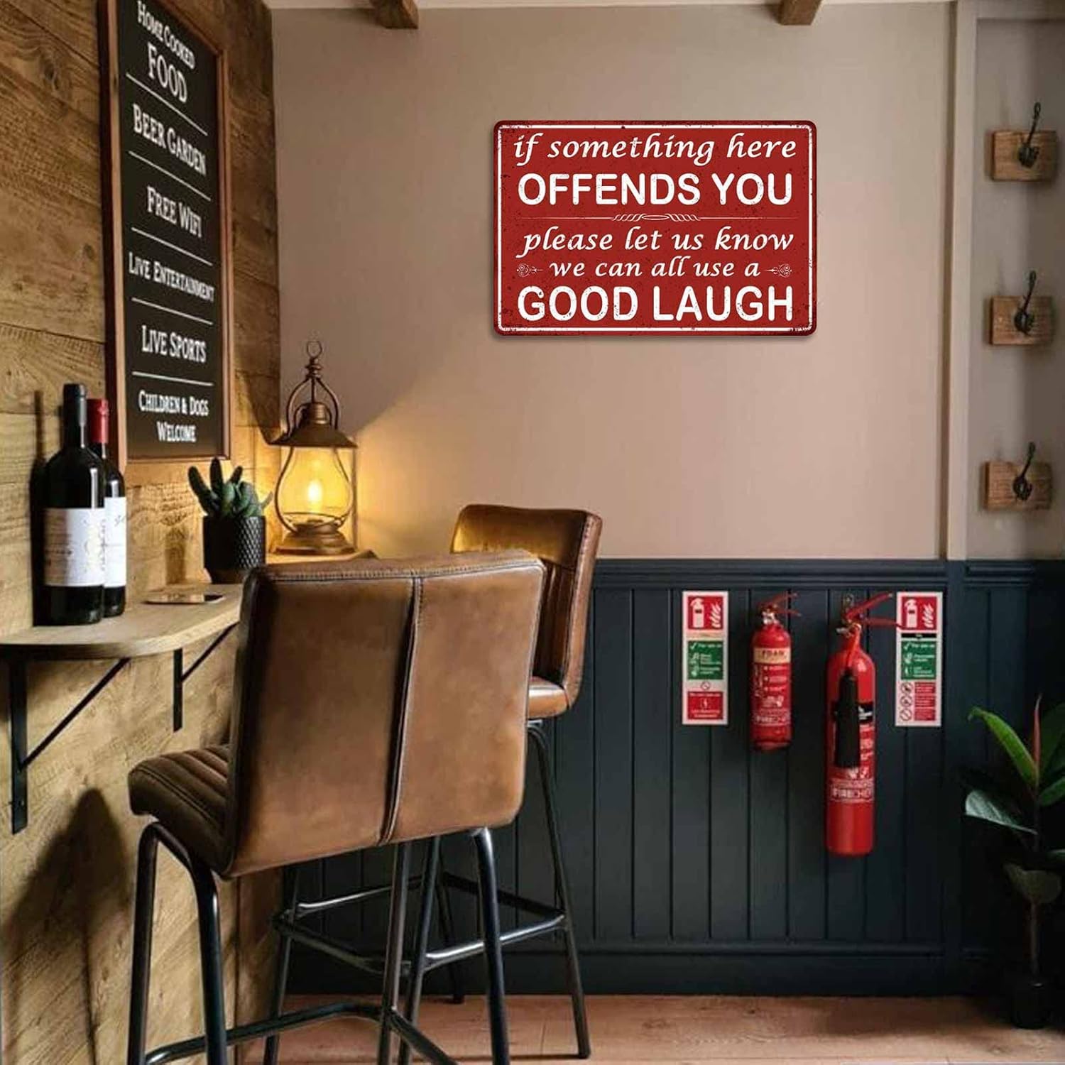 If Something Here Offends You Tin Sign For Garage Home Bar Wall Decor