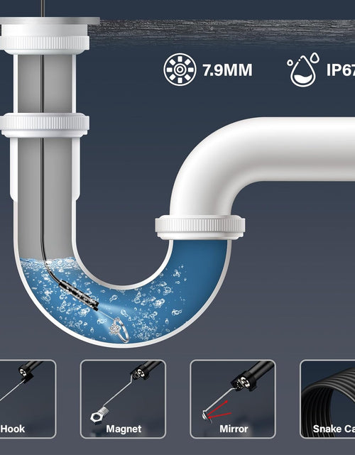 Load image into Gallery viewer, Endoscope Camera with Light iPhone Borescope Inspection Camera, 1920p HD, Adjustable 8 LED, 16.4ft, Single Lens
