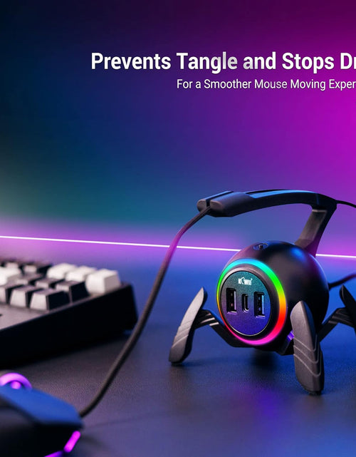 Load image into Gallery viewer, Mouse Bungee RGB Gaming Mouse Cord Holder Controller, USB Port Style Mouse Bungee
