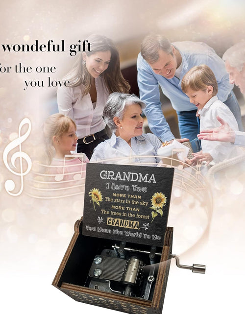 Load image into Gallery viewer, Sunflower Music Box Gifts for Grandma,Best Grandma Birthday Gift,You are My Sunshine Hand Crank Engraved Wooden Musical Boxes
