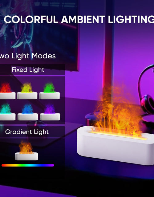 Load image into Gallery viewer, Fireplace Colorful Fire Flame Diffuser, Aromatherapy Essential Oil Diffuser, 150ml Cool Mist Humidifier, White
