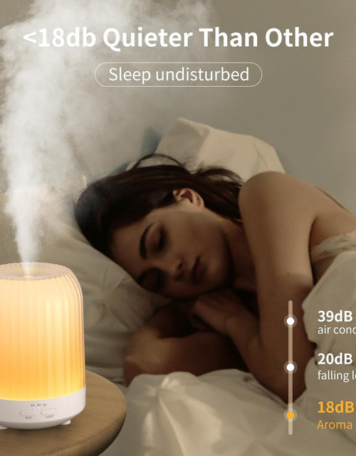 Load image into Gallery viewer, Essential Oil Diffuser for Bedroom, Quiet Humidifiers for Home, Ultrasonic 250ML Small Aromatherapy Diffuser, 7 LED Color Safety, White
