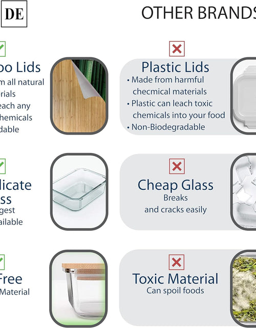 Load image into Gallery viewer, Food Storage Containers with Bamboo Lids (Pack of 4) Eco Friendly Meal Prep Containers Reusable
