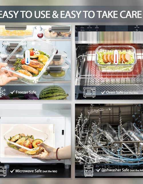 Load image into Gallery viewer, Glass Meal Prep Containers for Lunch Food Storage with Lids,  BPA Free（20 Pieces）
