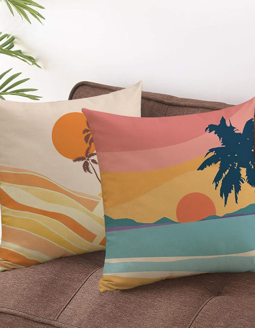 Load image into Gallery viewer, Set of 4 Modern Tropical Leaves Minimalist Aesthetic Leaf Decorative Throw Pillow Cases, 18 x 18
