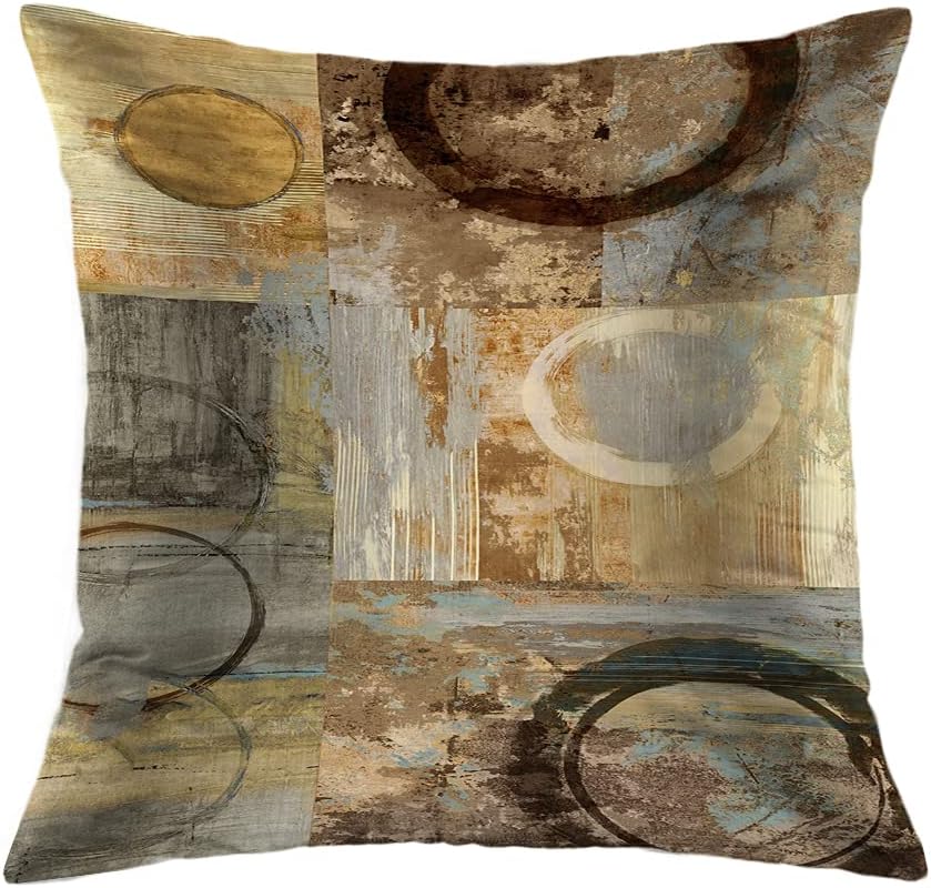 Set of 4 Teal Pillow Cover Modern Geometry Abstract Art Decorative Pillowcovers