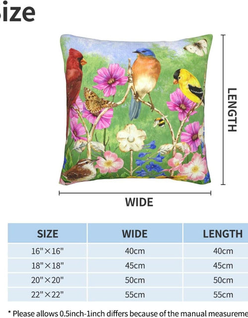 Load image into Gallery viewer, Set of 2 Rustic Flowers Birds Butterfly Spring Summer Throw Pillow Covers
