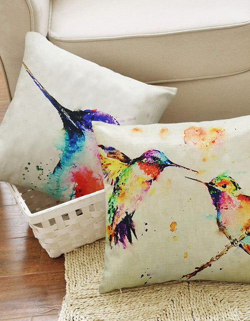 Load image into Gallery viewer, Set of 4 Spring Hummingbirds Decorative Tropical Cushion Cases, 18 x 18 inches
