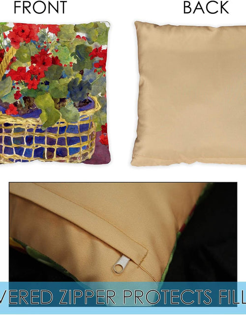 Load image into Gallery viewer, Set of 2 Geranium Basket Spring Pillow Covers 18x18 Inch
