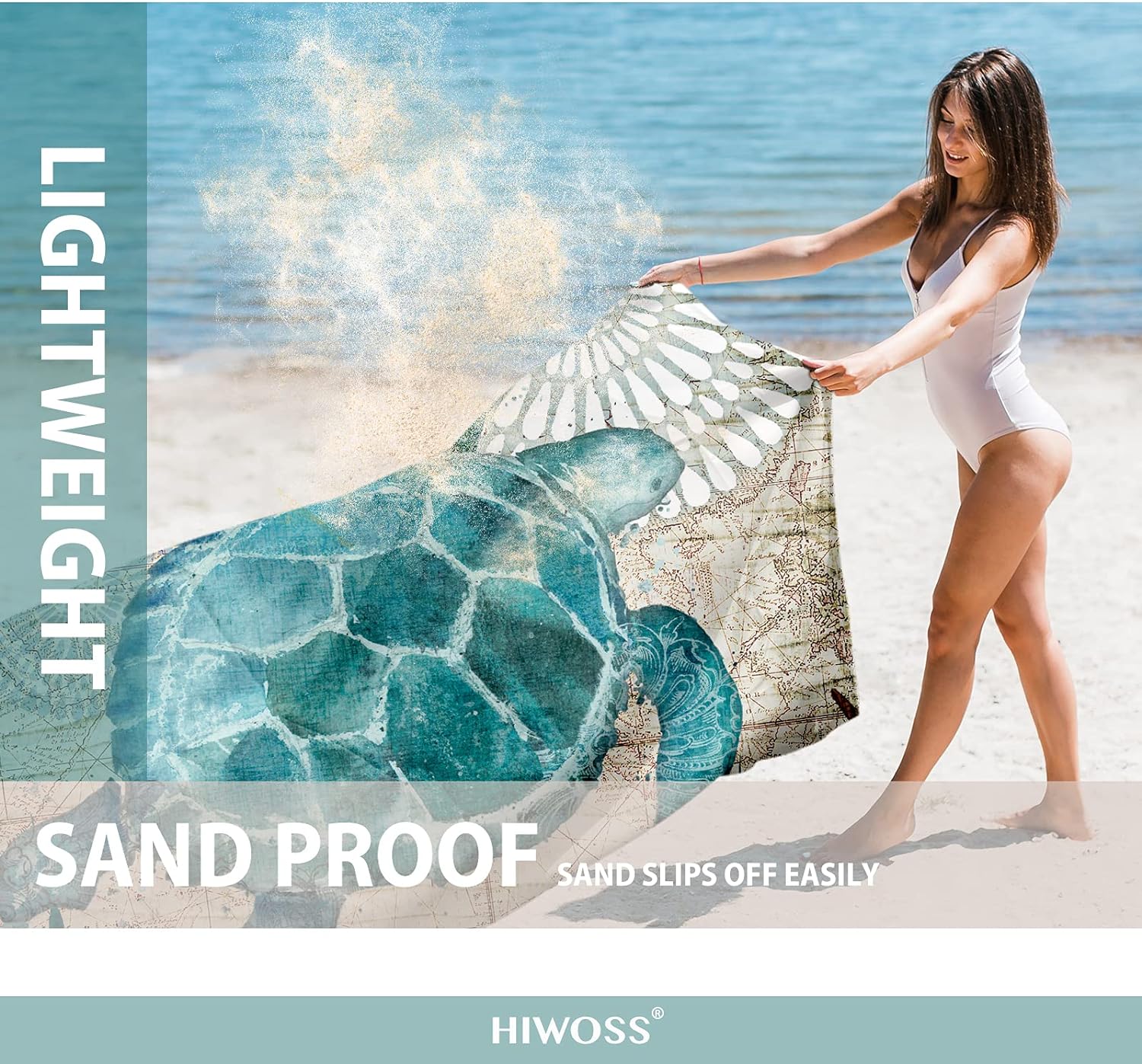 Beach Blanket Waterproof Sandproof Oversized 95”x 80”