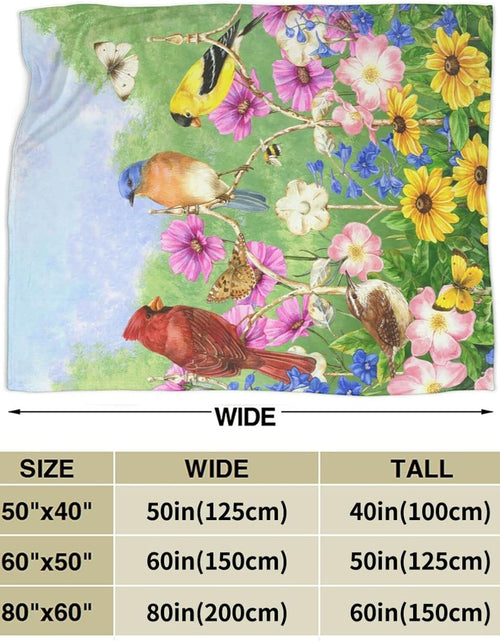 Load image into Gallery viewer, Rural Flowers Birds Throw Blanket Ultra Soft Warm All Season Rustic Sunflowers, 50&quot;X40&quot;
