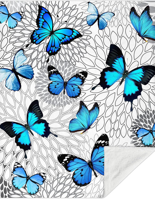Load image into Gallery viewer, Beautiful Blue Butterfly Throw Blanket Ultra Soft Flannel Butterflies Blanket Gifts for Kids Adults 50&quot;X40&quot;
