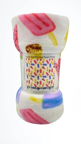 Load image into Gallery viewer, Summertime Fun Extra Soft Throw Blanket (50&quot; X 60&quot;) - Ice Cream, Popsicles &amp; Watermelon, Ivory
