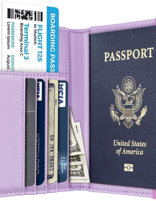 Load image into Gallery viewer, Passport Holder Cover Travel RFID Blocking Passport Cover Wallet with Elastic Band for Women, Gradien Marble
