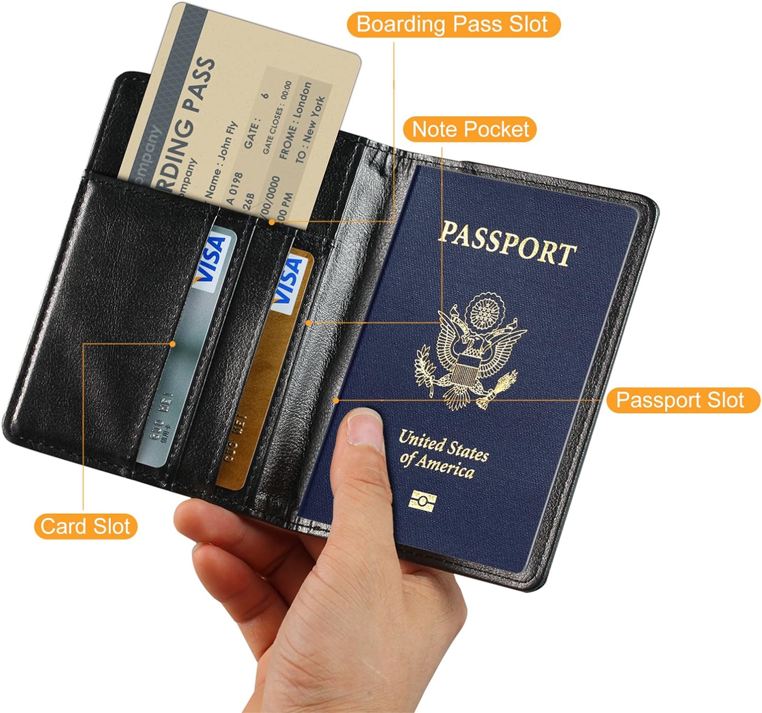 Passport Holder Cover Case PU Leather RFID Blocking Card Holder Cute Luggage Wallet Case for Women Men, Don't Touch