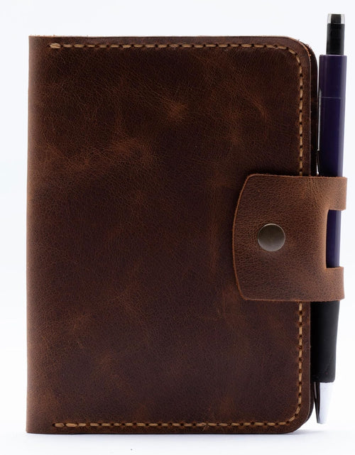 Load image into Gallery viewer, Handmade Passport Leather Case, Wallet Credit Card Holder (Dark Brown)
