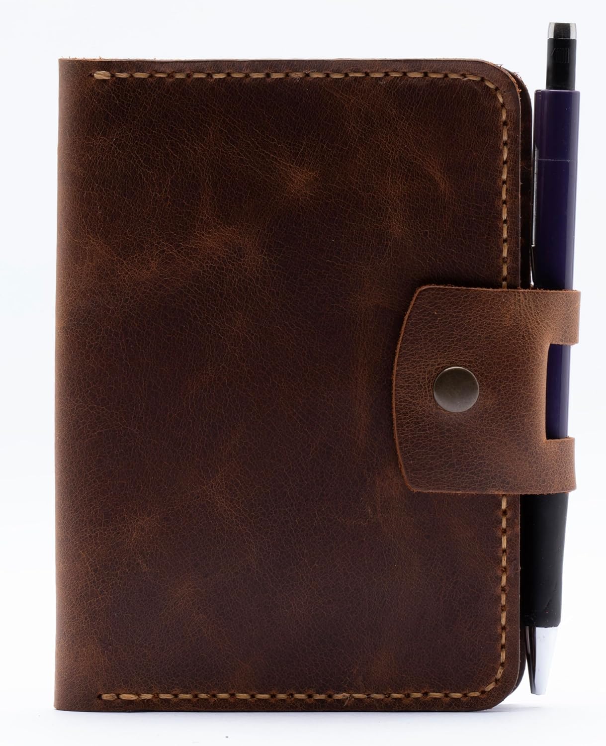 Handmade Passport Leather Case, Wallet Credit Card Holder (Dark Brown)