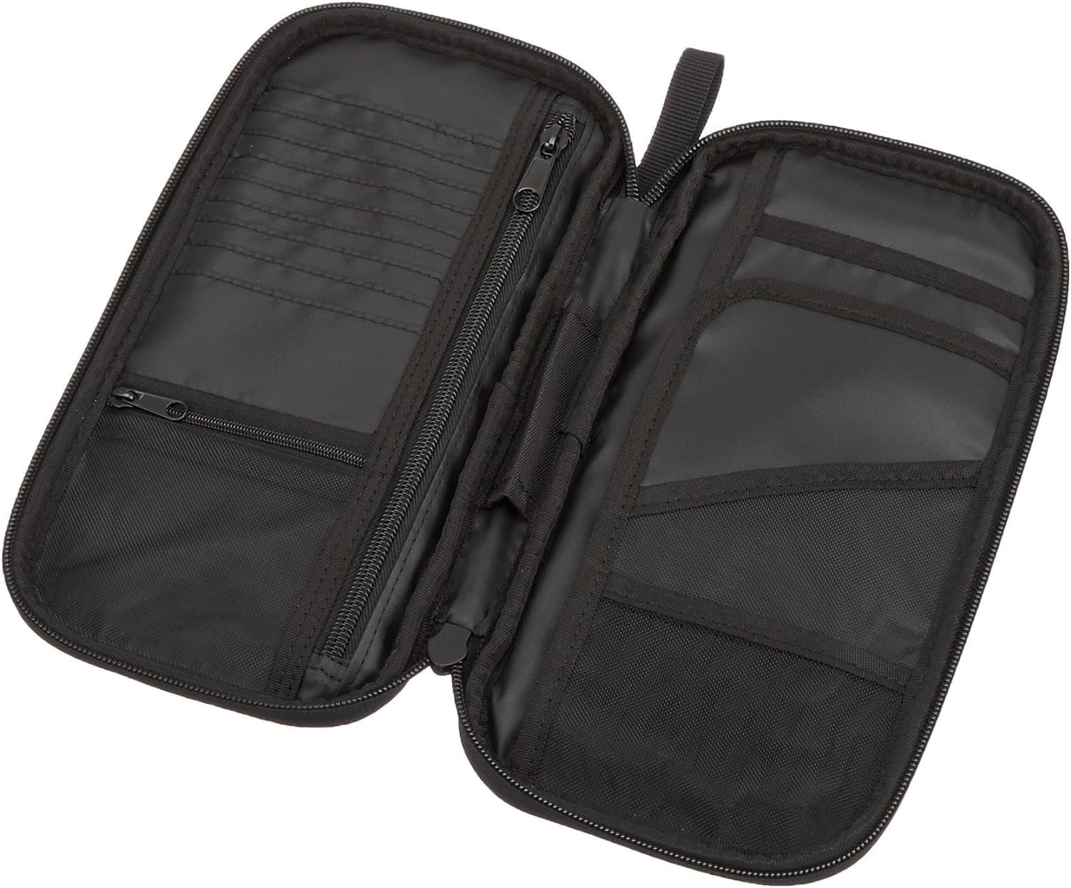 RFID Travel Passport Wallet Organizer, 10 x 5 Inches, Black, Solid