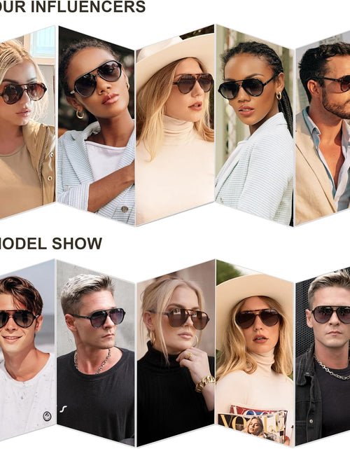 Load image into Gallery viewer, Classic Polarized Aviator Sunglasses Womens Mens Retro Double Bridge Aviators , Brown/Tortoise Brown
