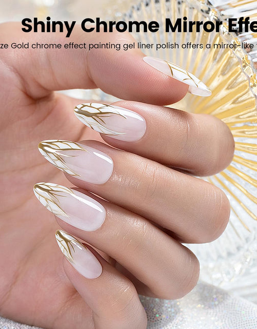 Load image into Gallery viewer, Metallic Nail Art Gel Liner Bronze Gold Mirror Chrome 3D Effect Gel Nail Polish 8ml
