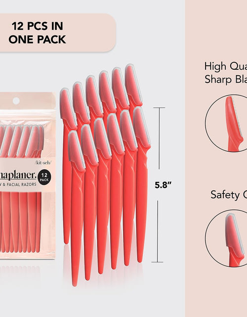 Load image into Gallery viewer, 12pcs Coral Face Razors for Women and Men, Eyebrow Trimmer &amp; Face Shaver
