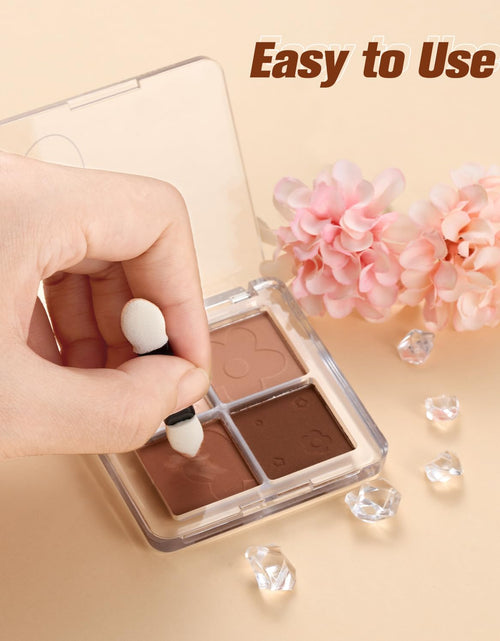 Load image into Gallery viewer, 50pcs Disposable Eyeshadow Brush with A Container Sponge Makeup Applicators Cosmetic Tool Dual Sides Eye Shadow Brush
