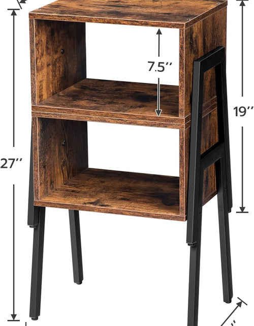 Load image into Gallery viewer, Set of 2 Bedside Tables Nightstands Stackable Narrow End Table with Open Storage
