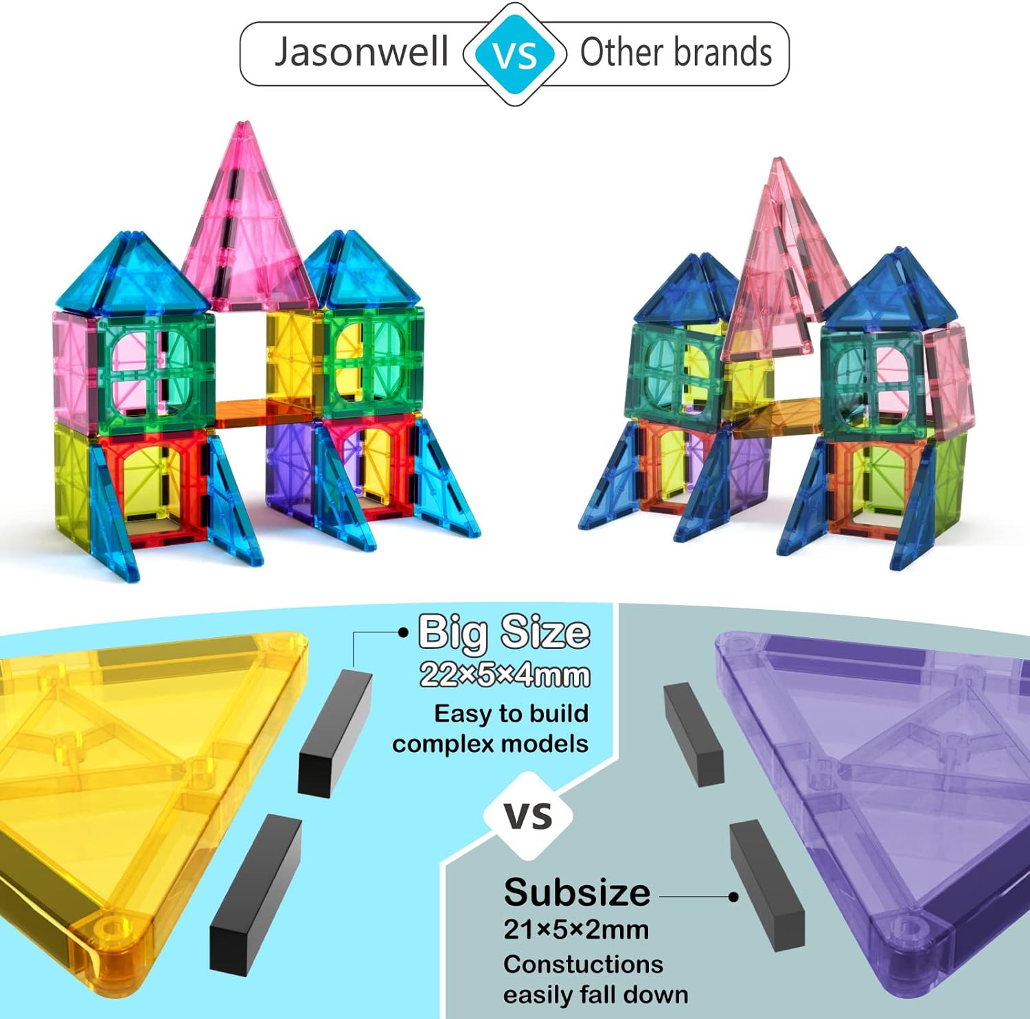 57PCS Magnetic Tiles Building Blocks Set | Educational