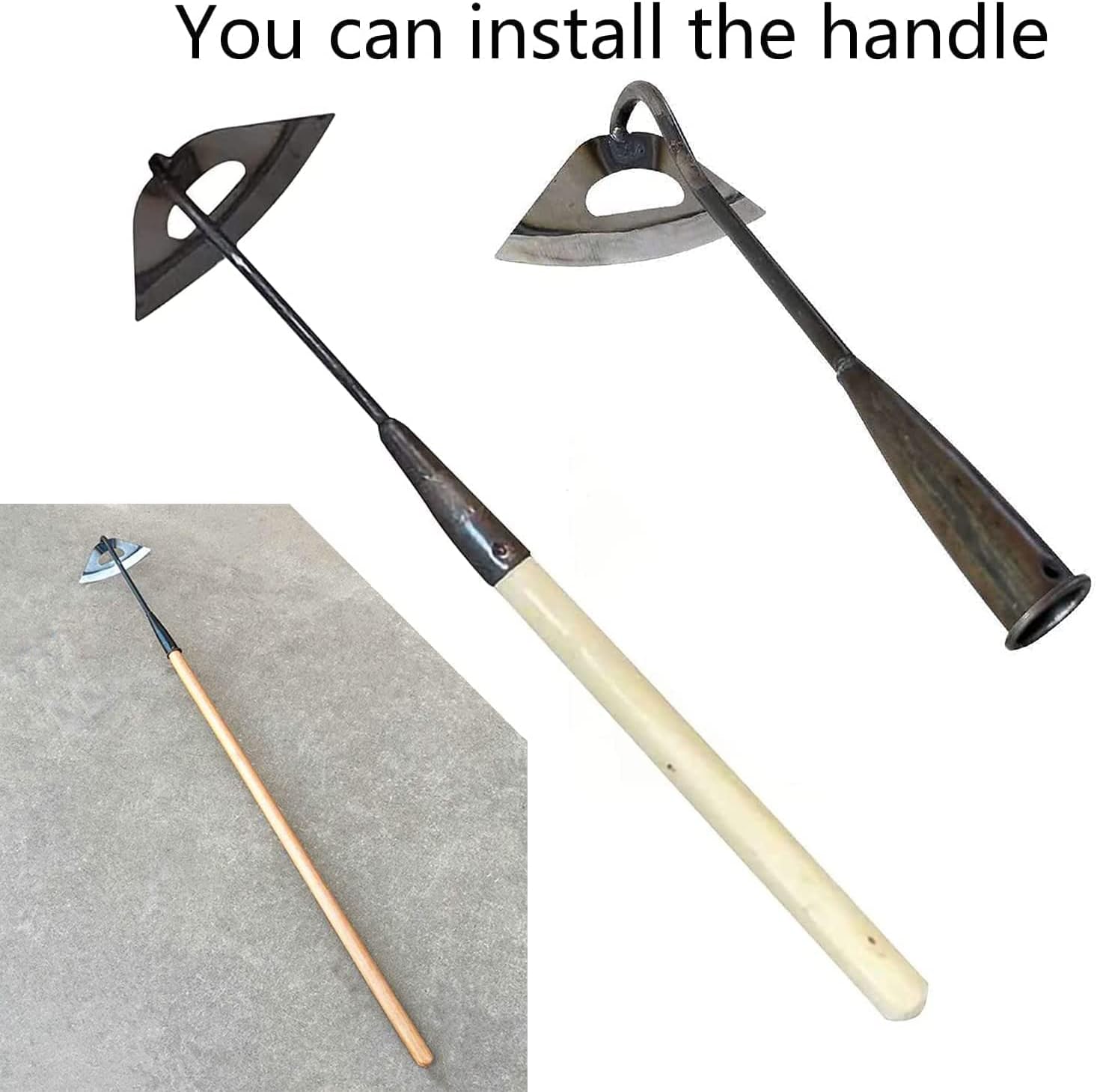 2 Pieces Durable All-Steel Gardening Hand Tools Hoe