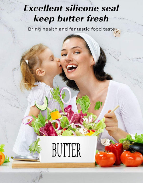 Load image into Gallery viewer, Butter Dish with Lid, Large Ceramic Butter Storage

