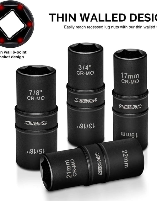 Load image into Gallery viewer, Impact Lug Nut Socket Set 1/2&quot; Drive Flip Socket Set,4 PCS
