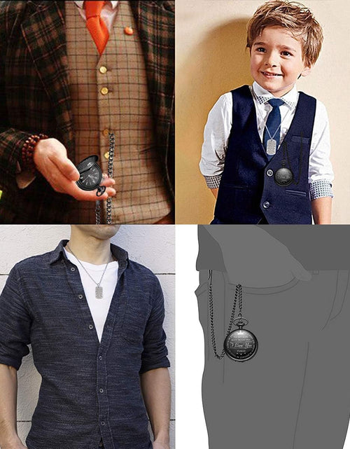 Load image into Gallery viewer, Pocket Watch with Chain, Engraved to My Son, I Love You Pocket Watches
