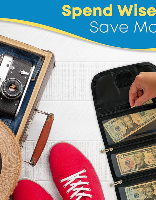 Load image into Gallery viewer, Money Organizer, Cash Wallet with 4 Zipper Slots - Money Organizer for Budget
