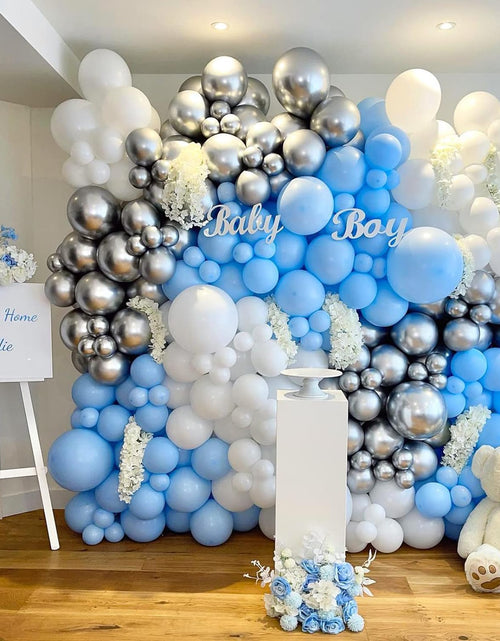 Load image into Gallery viewer, Metallic Sliver Balloon Different Sizes 110 Pcs 18 12 10 5 Inch Chrome Balloon Garland Arch Kit Confetti Balloons
