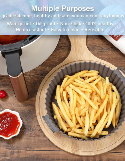 Load image into Gallery viewer, 2 Pcs Reusable Non-Stick Air Fryer Basket Bowl Fit 3-5QT Air fryer Baking Replacement of Flammable Parchment Paper(Round, 6.5 Inch)
