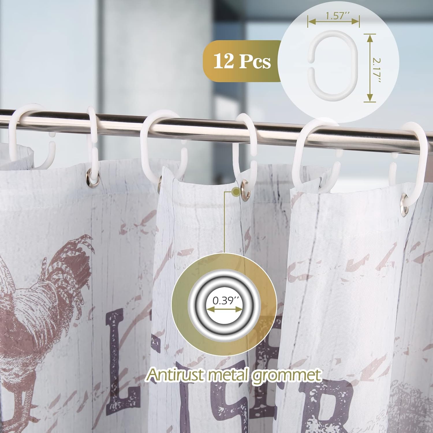 Cow Sunflower Shower Curtain Funny Cute Farm Animal Rustic Wooden Country Farmhouse, 72"x72"